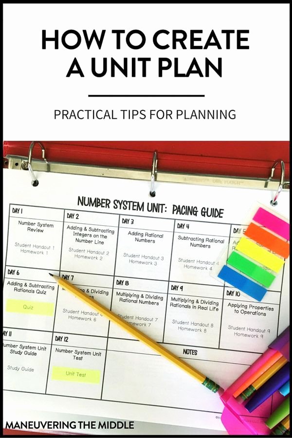 Unit Planner Template for Teachers Unique How to Create A Unit Plan New Teachers