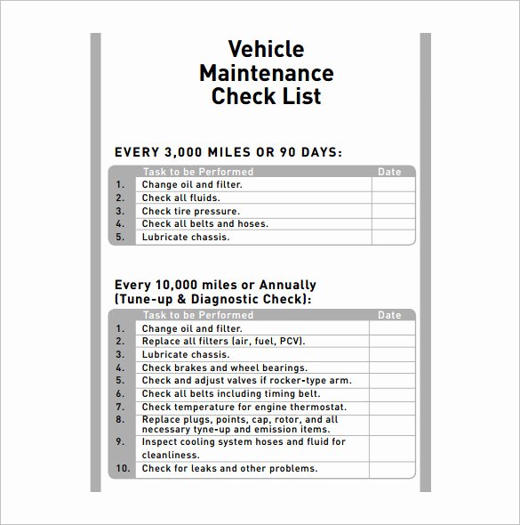Vehicle Maintenance Schedule Template Excel Fresh Vehicle Maintenance Schedule Template Excel – Planner