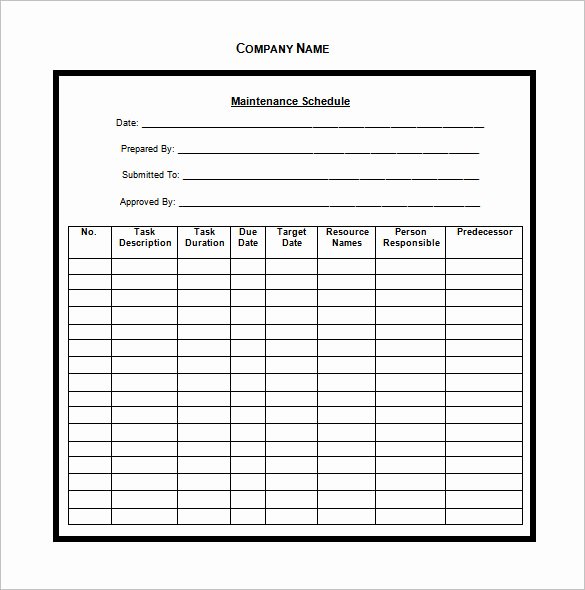 Vehicle Maintenance Schedule Template Excel Lovely Vehicle Maintenance Schedule Template 13 Free Word