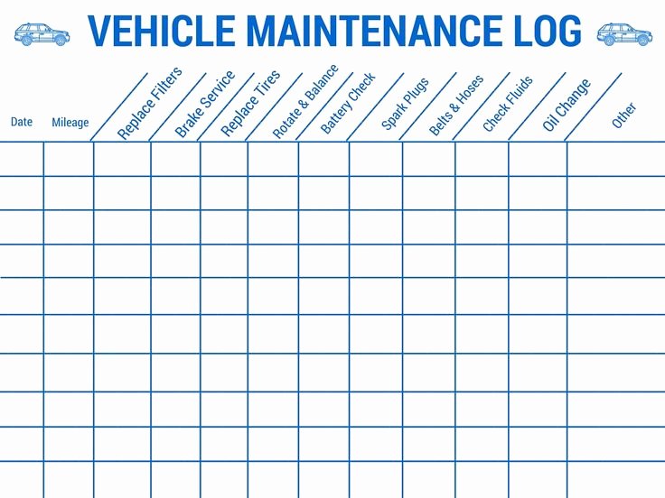 Vehicle Maintenance Schedule Template Excel Unique Vehicle Maintenance Log Stay Safe On Your Up Ing