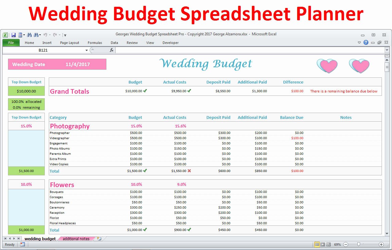 Wedding Budget Planner Template Fresh Wedding Planner Bud Template Excel Spreadsheet Wedding