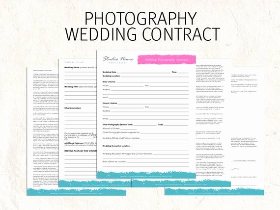 Wedding Flowers order form Template Fresh Items Similar to Wedding Graphy Contract Business