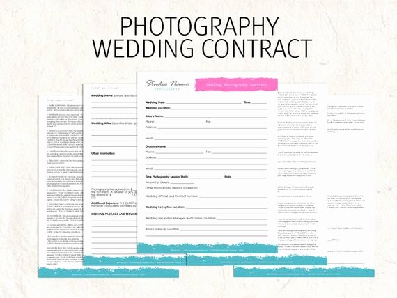 Wedding Flowers order form Template Fresh Items Similar to Wedding Graphy Contract Business