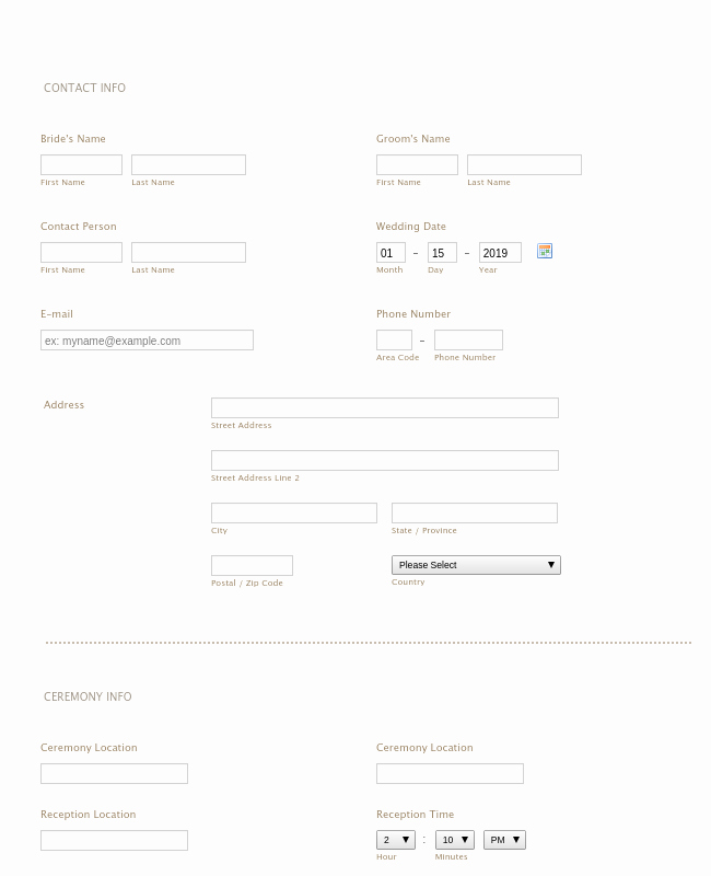 Wedding Flowers order form Template Lovely Wedding Consultation form Template