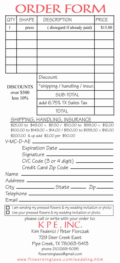 Wedding Flowers order form Template New Funeral Flowers order form