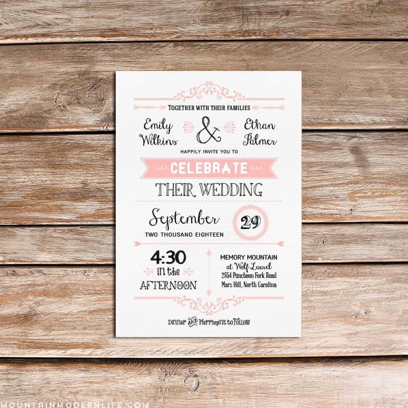 Wedding Invitation Diy Template Awesome Vintage Rustic Diy Wedding Invitation Template