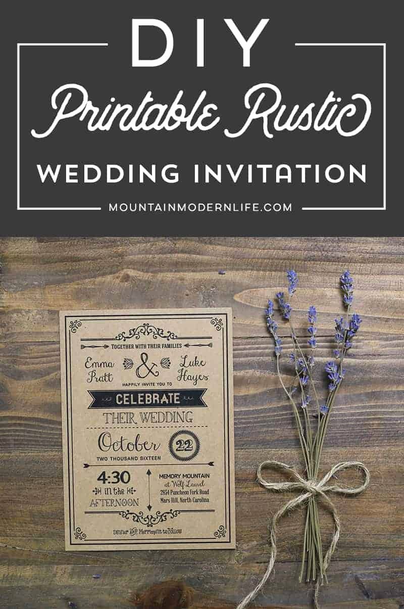 Wedding Invitation Diy Template Lovely Vintage Rustic Diy Wedding Invitation Template