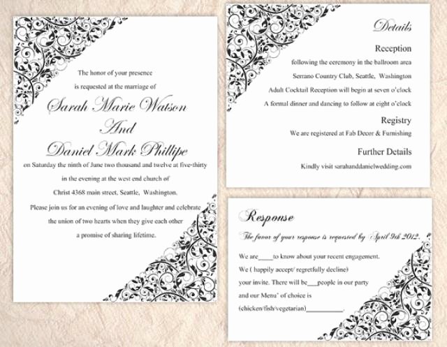 Wedding Invitation Template for Word Best Of Diy Wedding Invitation Template Set Editable Word File