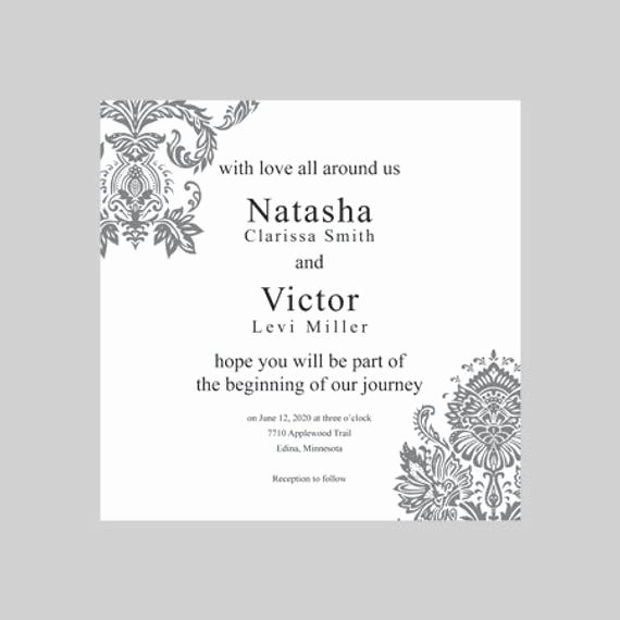 Wedding Invitation Template for Word Best Of Wedding Invitation Template 5x5 Square Silver by