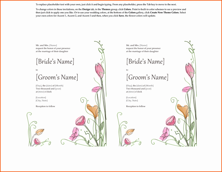 Wedding Invitation Template for Word Elegant 4 Wedding Invitations Templates Word Bookletemplate