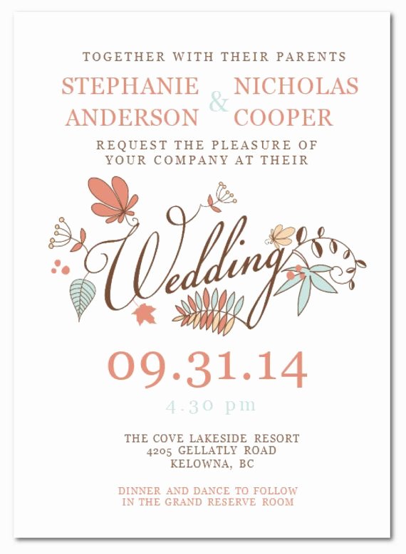 Wedding Invitation Template for Word Elegant Diy Printable Ms Word Wedding Invitation Template W063 by