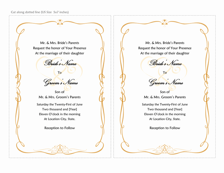 Wedding Invitation Template for Word Lovely Microsoft Word 2013 Wedding Invitation Templates