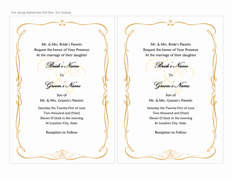 Wedding Invitation Template for Word Lovely Microsoft Word 2013 Wedding Invitation Templates