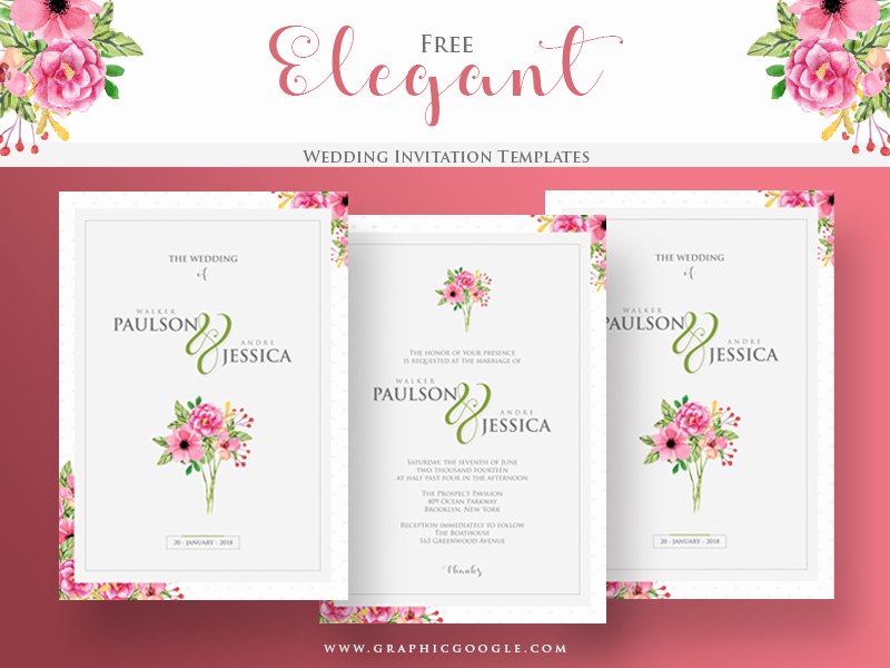 Wedding Invitation Template Free Awesome Free Elegant Wedding Invitation Templates by Graphic