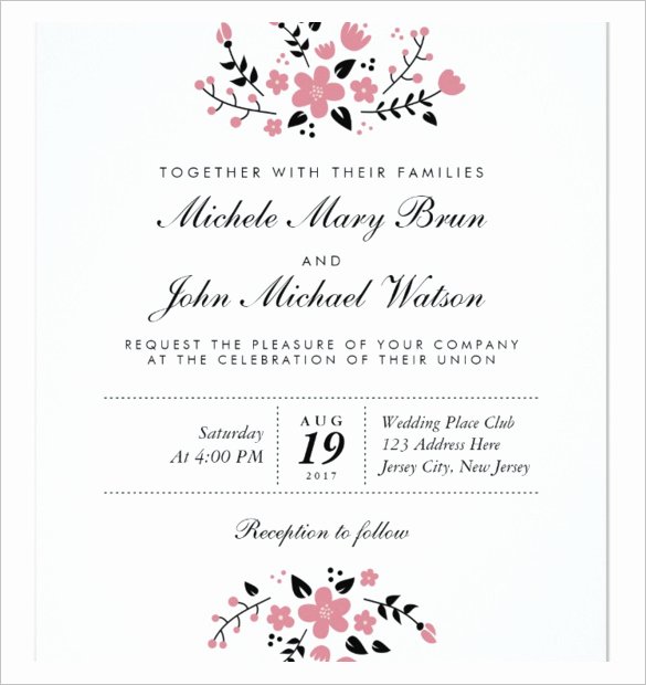 Wedding Invitation Template Free Download Elegant Wedding Invitation Template 71 Free Printable Word Pdf