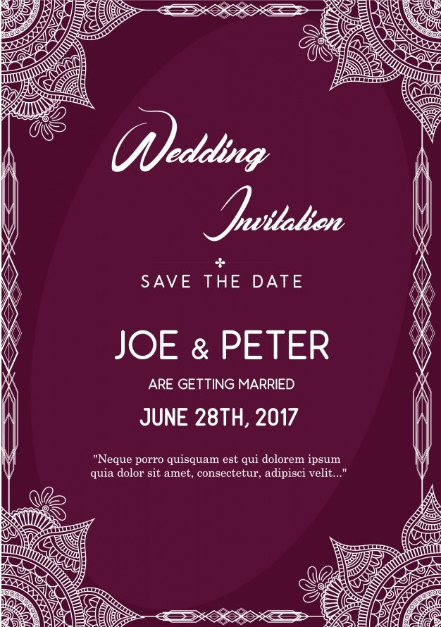 Wedding Invitation Template Free Download Lovely Purple Wedding Invitation Template Vector