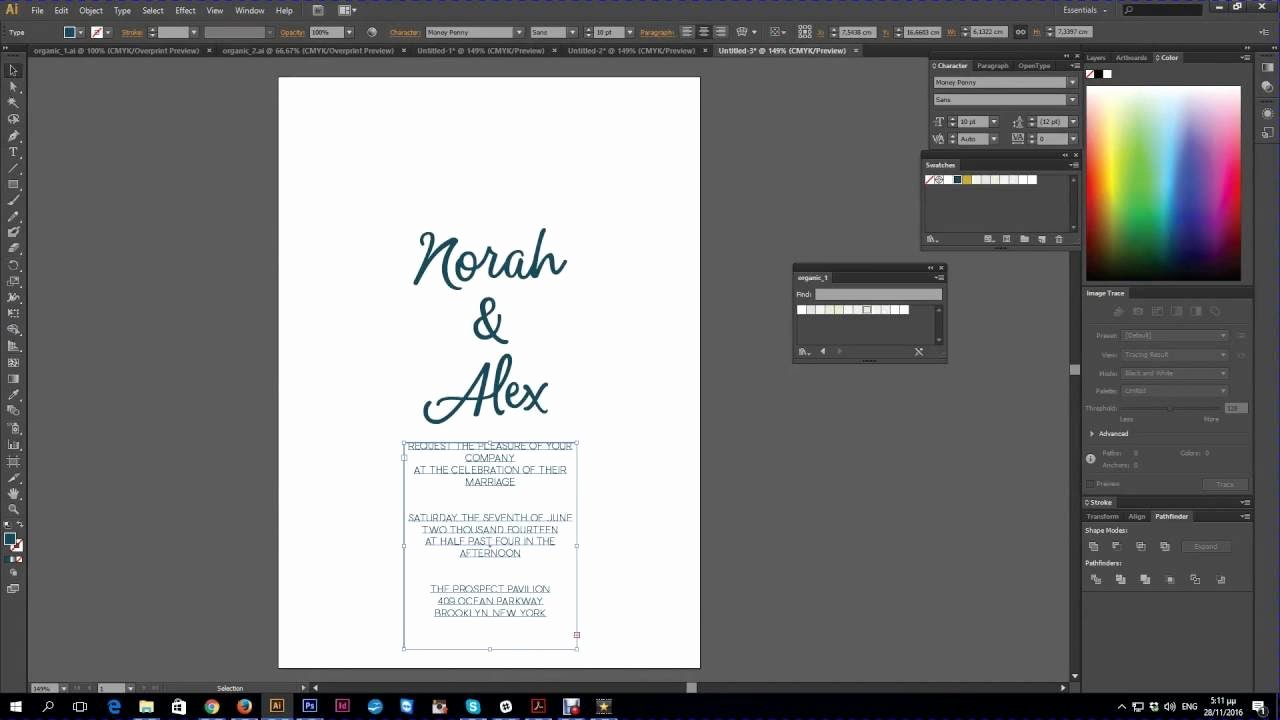 Wedding Invitation Template Illustrator Beautiful Adobe Illustrator Import Swatches &amp; Create Wedding