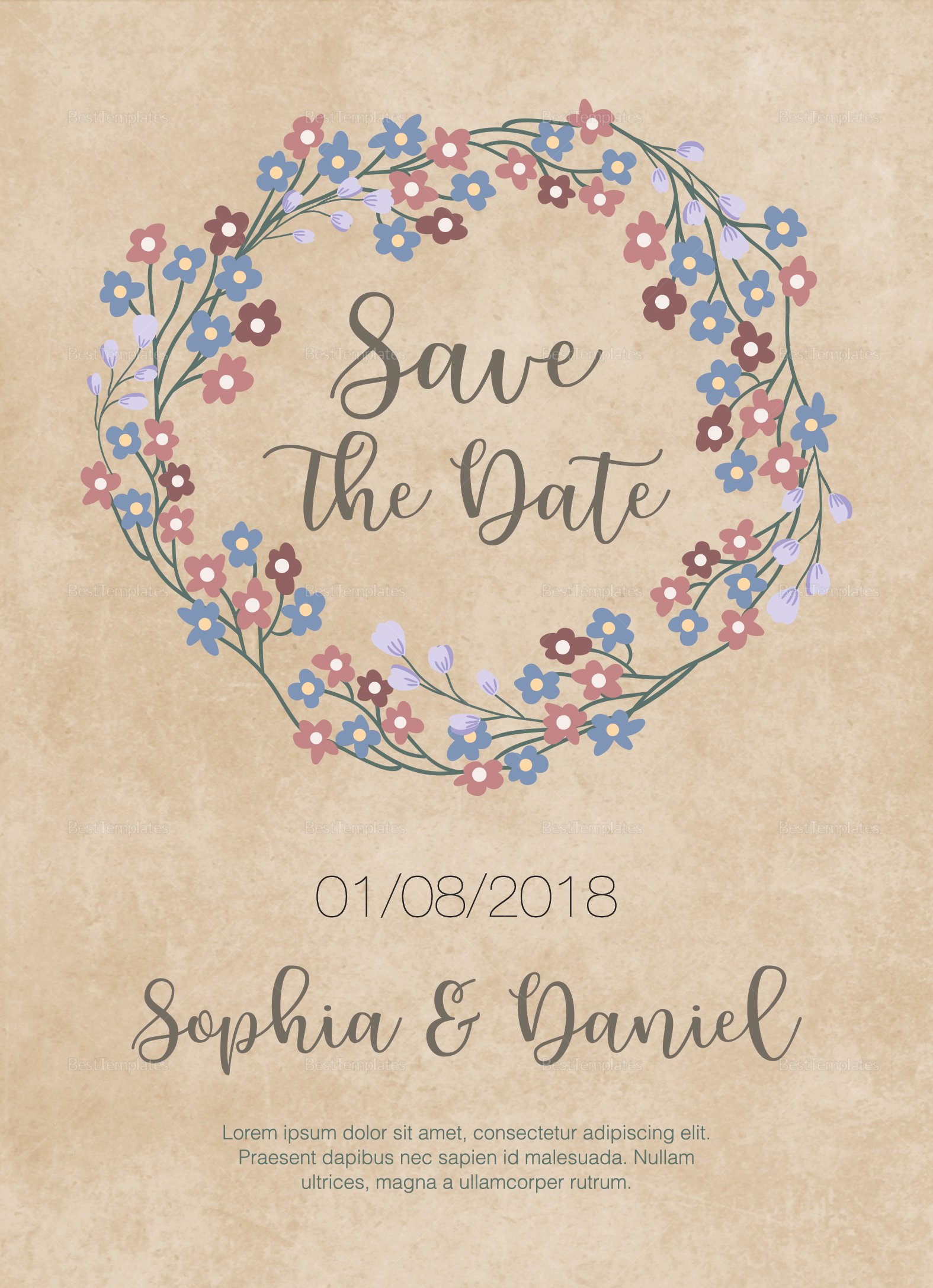 Wedding Invitation Template Illustrator Beautiful Classic Rustic Wedding Invitation Design Template In Psd