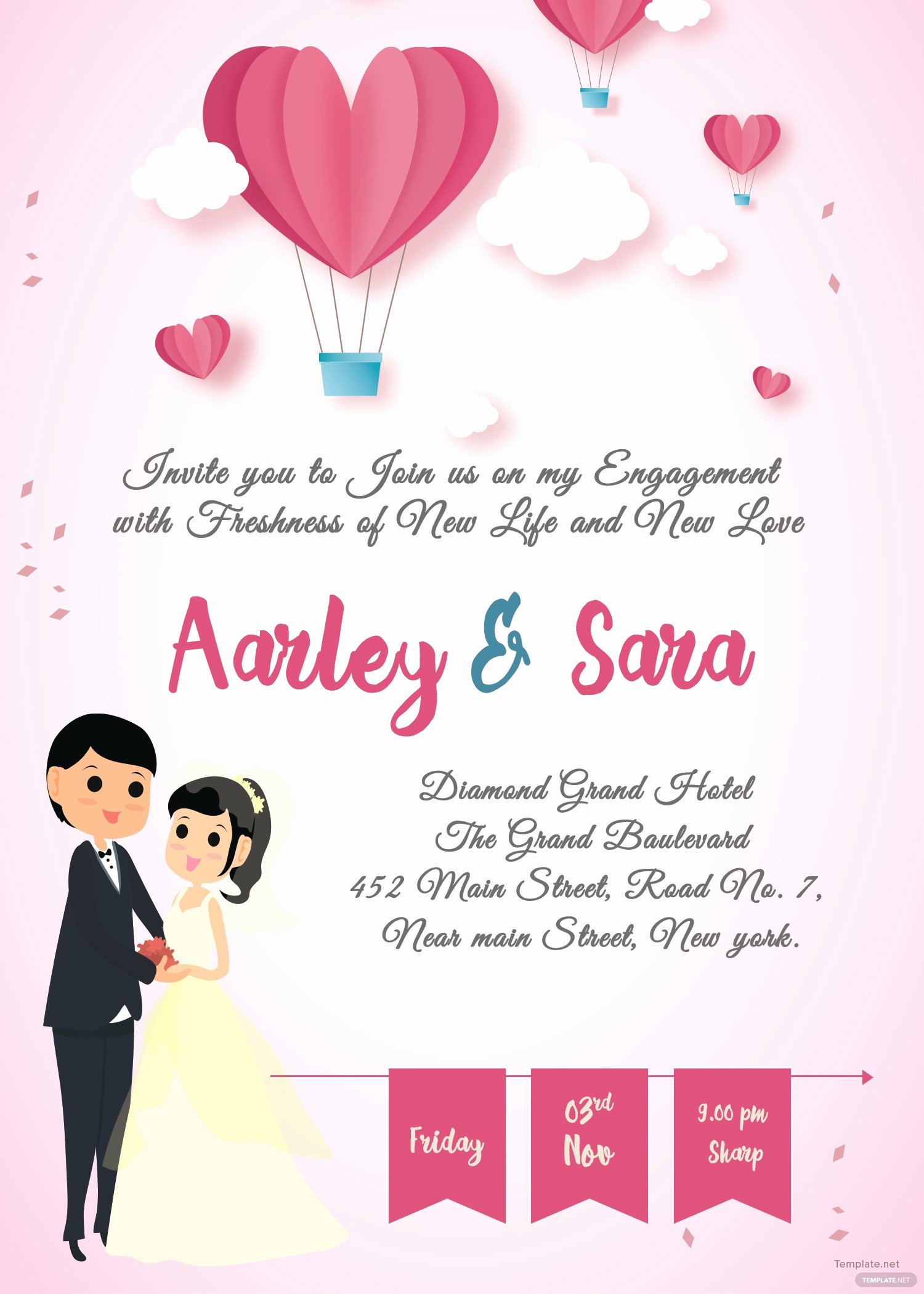 Wedding Invitation Template Illustrator Inspirational Free Elegant Engagement Invitation Card Template In Adobe