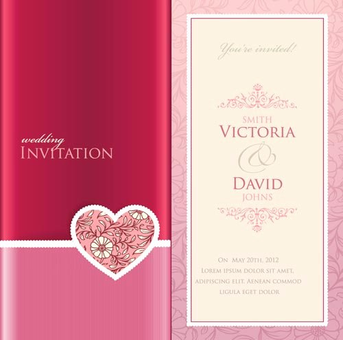 Wedding Invitation Template Illustrator Unique Wedding Invitation Cards Vectors