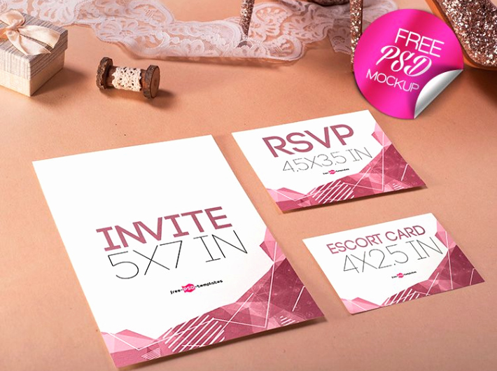 Wedding Invitation Template Psd Awesome Wedding Invitation Mockup Psd Template Mockup Free Downloads