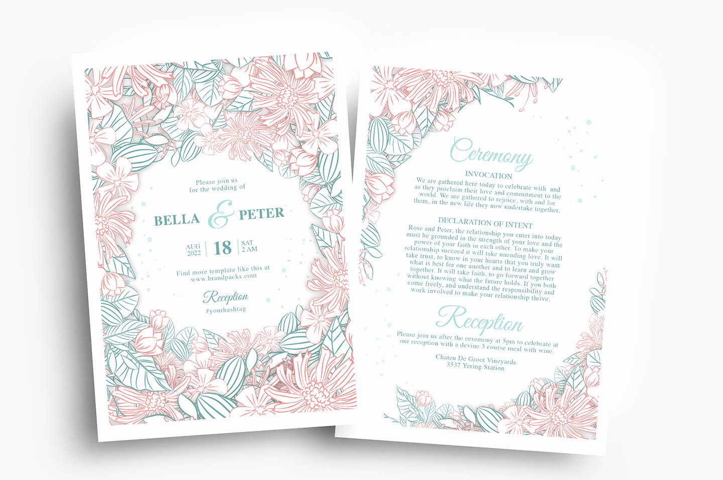 Wedding Invitation Template Psd Elegant Modern Floral Wedding Invitation Template Psd Ai