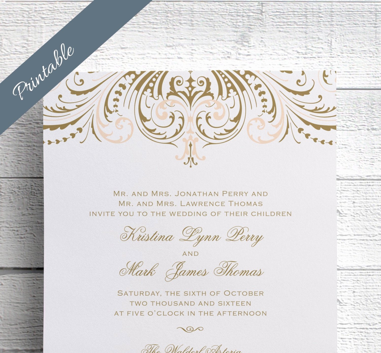 Wedding Invitation Template Psd Inspirational Vintage Wedding Invitation Printables Blush by