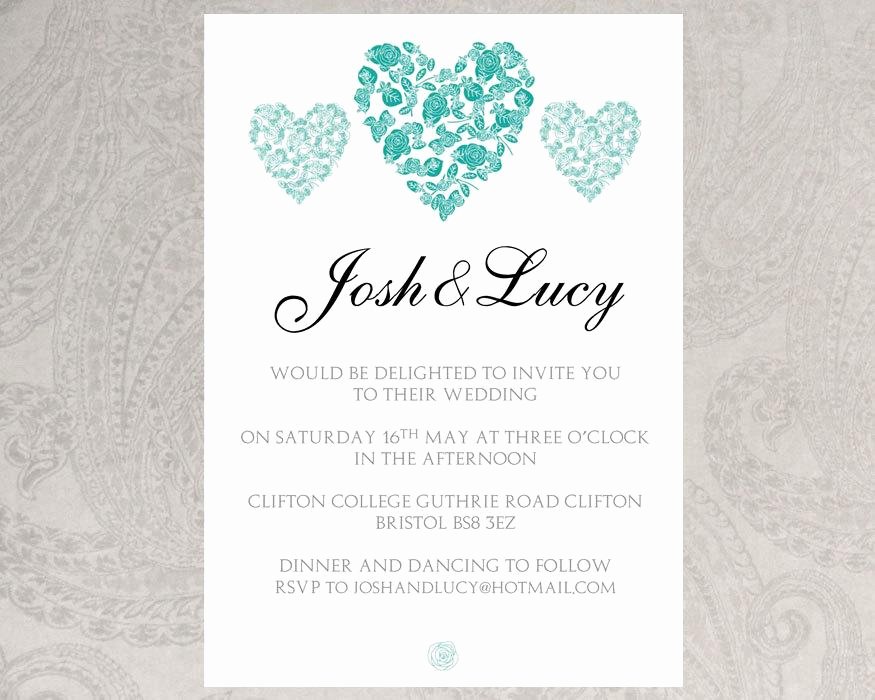 Wedding Invitation Word Template Fresh Wedding Invitation Template Trio Hearts –download