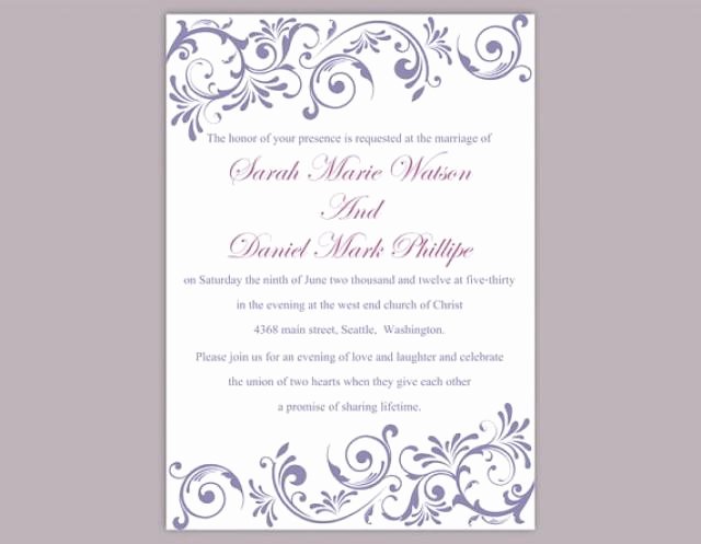 Wedding Invitation Word Template Luxury Diy Wedding Invitation Template Editable Text Word File