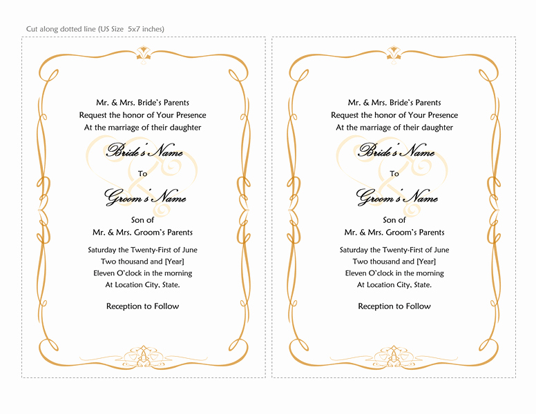 Wedding Invitation Word Template Luxury Microsoft Word 2013 Wedding Invitation Templates