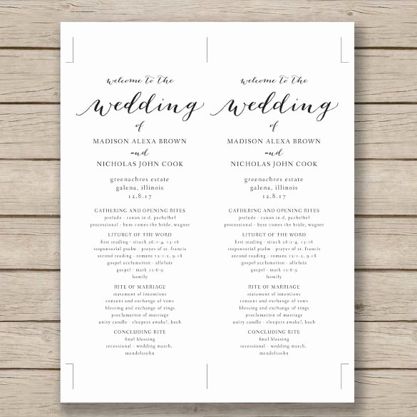 Wedding Invitation Word Template New Wedding Program Template – 41 Free Word Pdf Psd