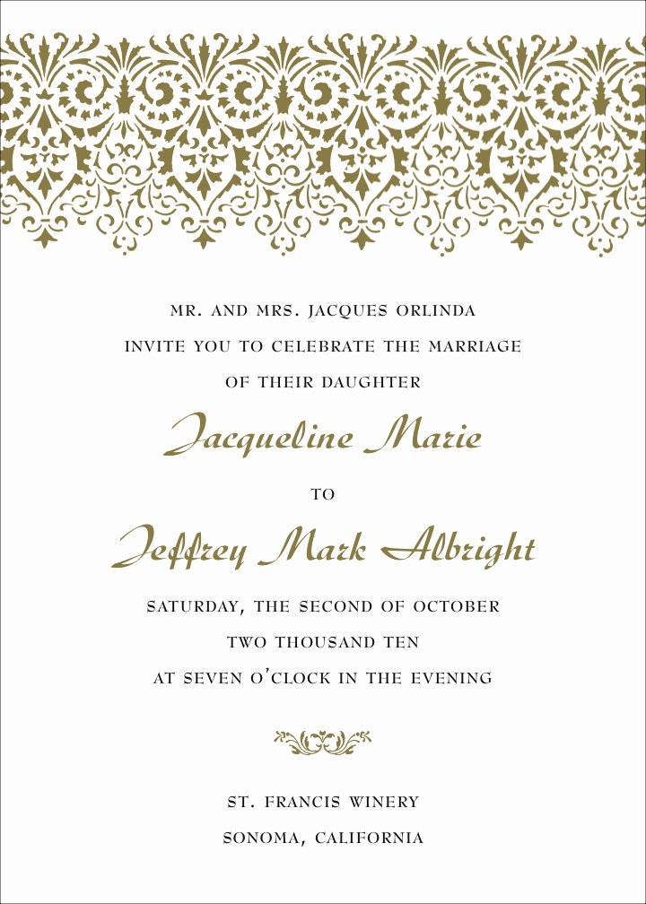 Wedding Invitation Wording Template New formal Wedding Invitation Wording