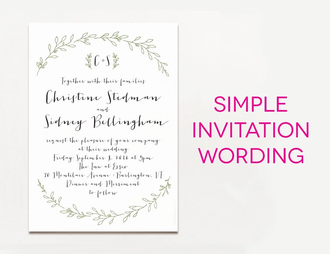 Wedding Invitation Wording Template New Wedding Invitation Wording Examples In Every Style