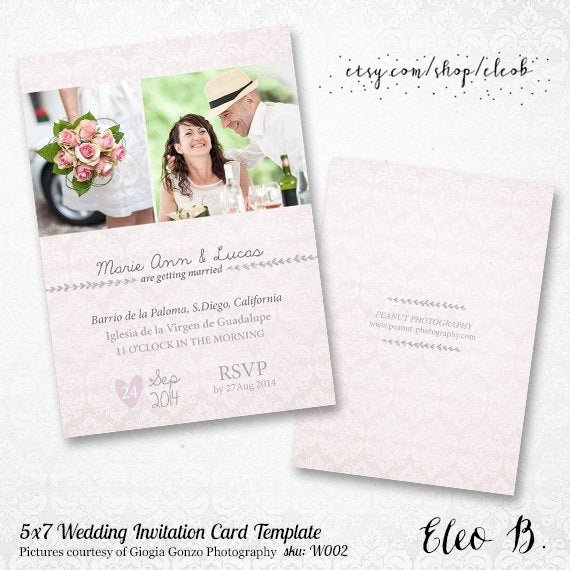 Wedding Invitations Photoshop Template Best Of 5x7 Wedding Invitation Template Shop Wedding