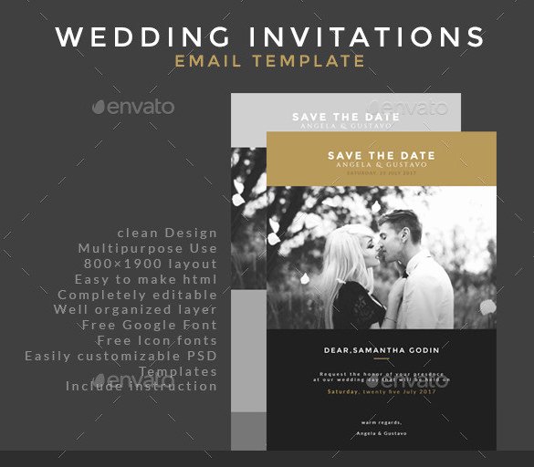 Wedding Invitations Photoshop Template Elegant 25 Email Invitation Templates Psd Vector Eps Ai