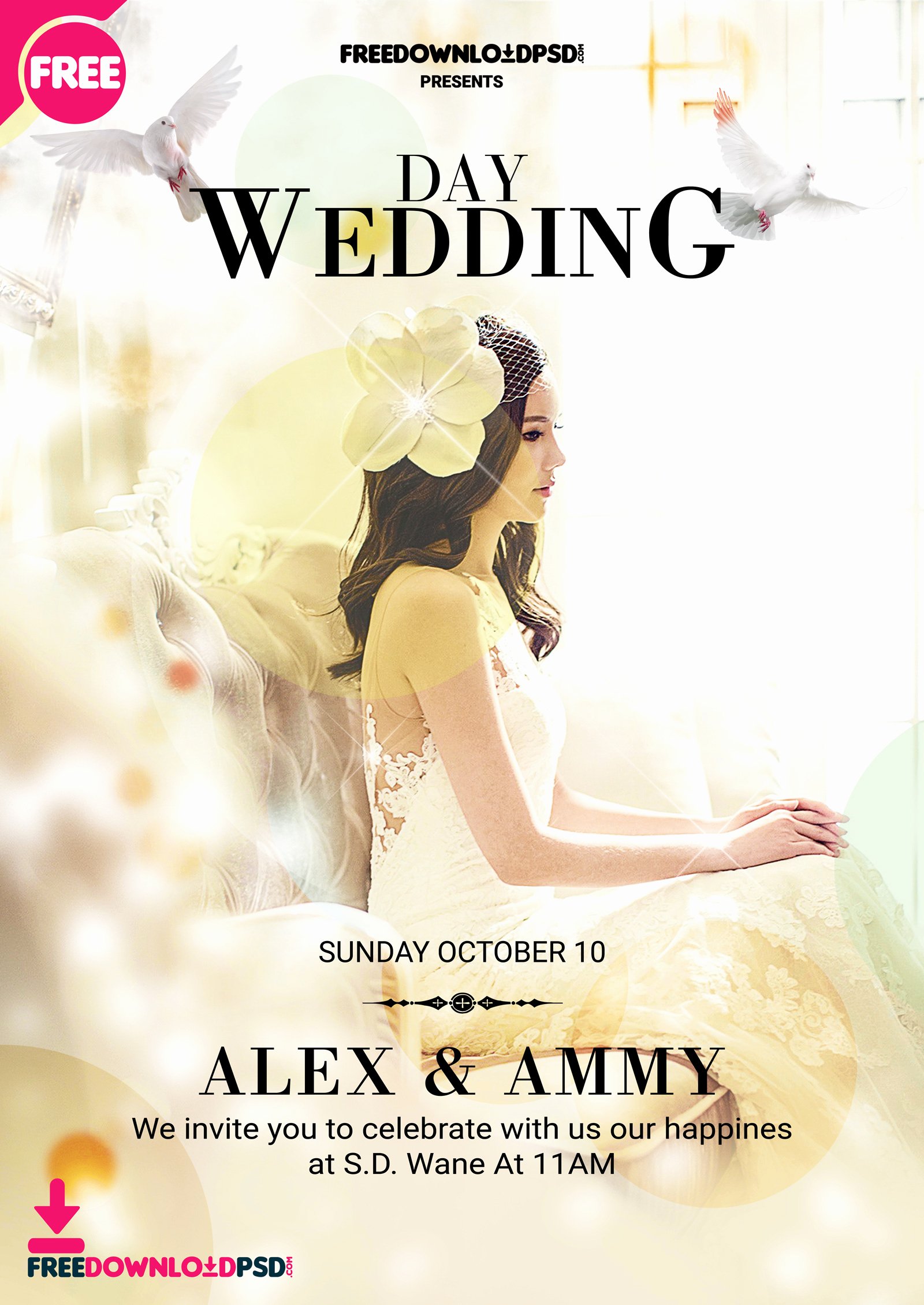 Wedding Invitations Photoshop Template Lovely Wedding Flyer Template Psd