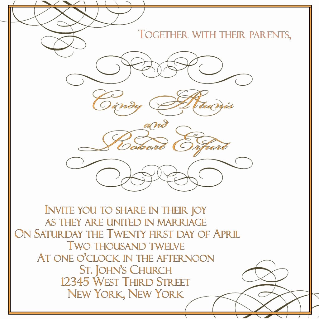 Wedding Invitations Word Template Luxury Wedding Invitation Word Templates