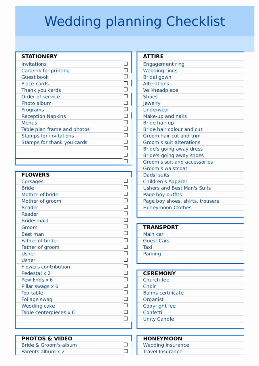 Wedding Plan Checklist Template Elegant 2019 Wedding Checklist Template Fillable Printable Pdf