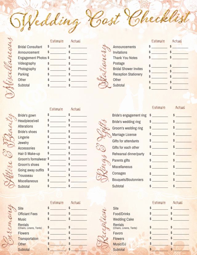 Wedding Plan Checklist Template Inspirational 10 Printable Wedding Checklists for the organized Bride