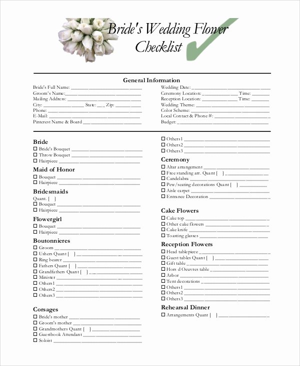 Wedding Plan Checklist Template Inspirational Sample Wedding Checklist 10 Examples In Pdf