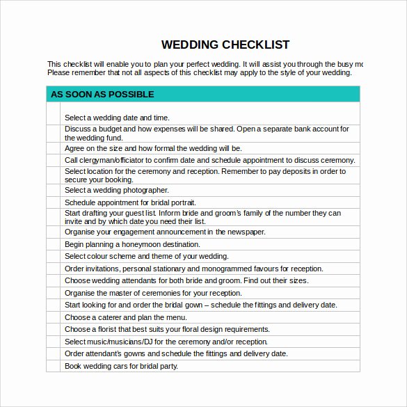 Wedding Plan Checklist Template Luxury Sample Wedding Checklist 14 Documents In Pdf Word