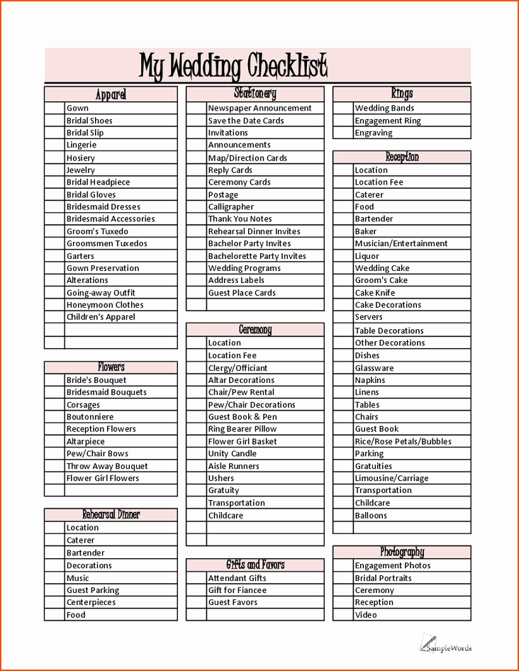 Wedding Plan Checklist Template New 3 Wedding Planning Check List Bookletemplate