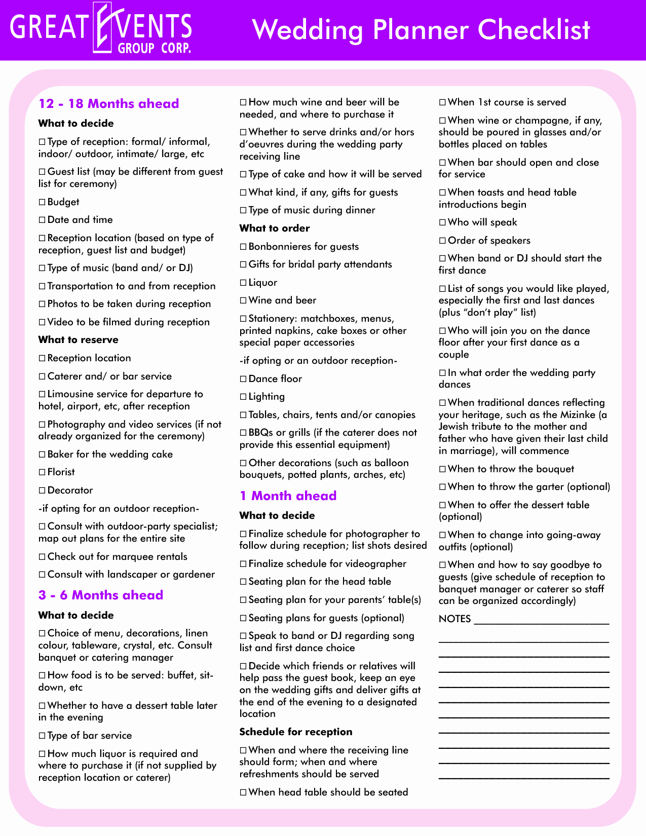 Wedding Plan Checklist Template Unique Detailed Wedding Planning Checklist