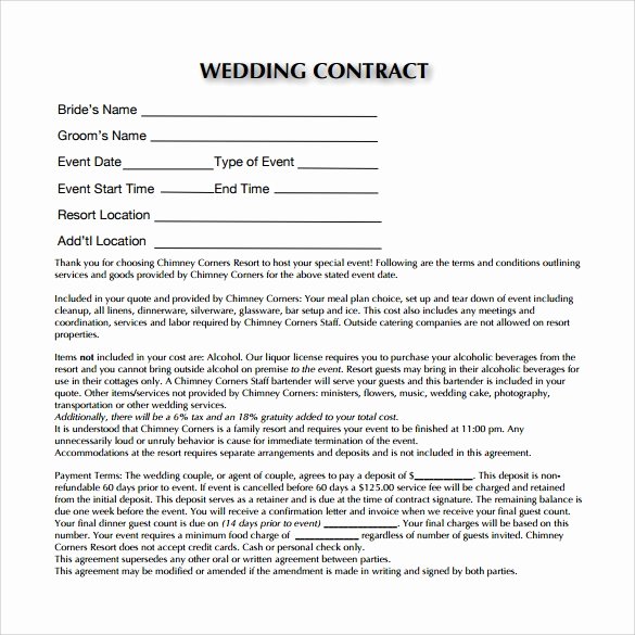 Wedding Planner Contract Template Free Awesome Wedding Contract Template 23 Download Documents In Pdf