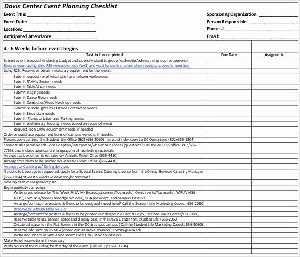 Wedding Planner Template Free Download Inspirational event Checklist Template 12 Free Word Excel Pdf