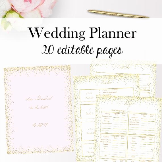 Wedding Planner Template Free Elegant Wedding Planner Template Pdf Editable Wedding Planner