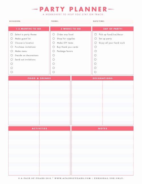 Wedding Planner Template Free Inspirational Printable Wedding Planning Worksheets