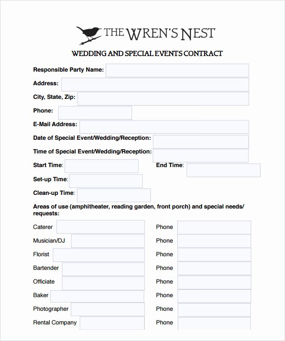Wedding Planner Template Word Fresh Sample Wedding Contract 25 Documents In Pdf Word