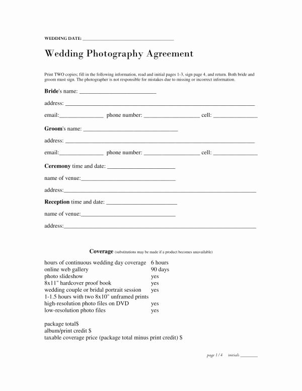 Wedding Planner Template Word Luxury Free 11 Wedding Planner Contract Template In Pdf