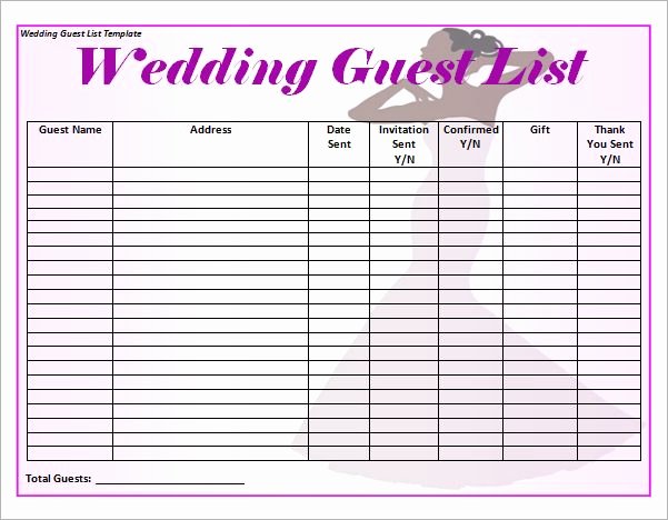 Wedding Planner Template Word New Blank Wedding Guest List Template Word In 2019